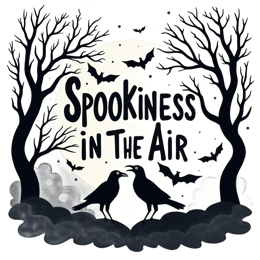 spookiness bats trees SVG PNG design with bold lettering