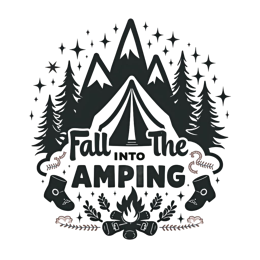 autumn camping SVG PNG design with bold lettering