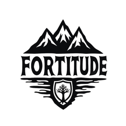 fortitude mountains tree SVG PNG design with bold lettering