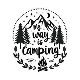 camping mountains forest shirt SVG PNG design with bold lettering