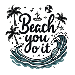 beach wave palm shirt SVG PNG design with bold lettering