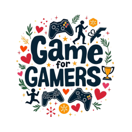 fun gaming SVG PNG design with bold lettering, red and green floral elements