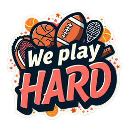 play hard stickers SVG PNG design with bold lettering