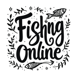 illustration online fishing shirt SVG PNG design with hand-drawn style, bold lettering, black floral elements