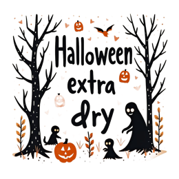 halloween dry ghosts SVG PNG design with bold lettering, orange and red floral elements