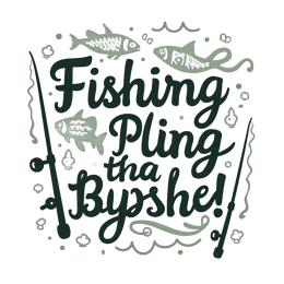 illustration fishing gear SVG PNG design with hand-drawn style, bold lettering