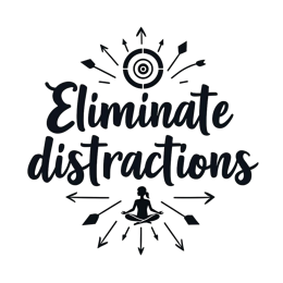 meditation distractions SVG PNG design with bold lettering
