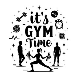 gym time strength training SVG PNG design with bold lettering