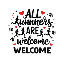 runners welcome SVG PNG design with bold lettering