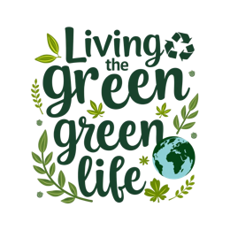 green environmental friendly SVG PNG design with bold lettering, green floral elements