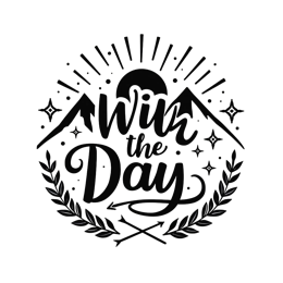 inspirational mountains wreath SVG PNG design with bold lettering, black and white floral elements