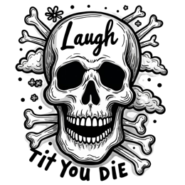 skull SVG PNG design with bold lettering