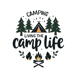 camping nature shirt SVG PNG design with bold lettering