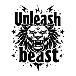 unleash beast SVG PNG design with bold lettering
