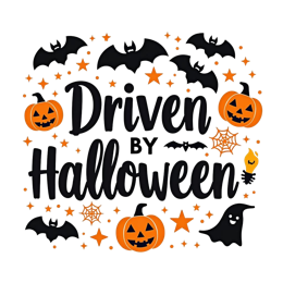 driven by halloween SVG PNG design with bold lettering