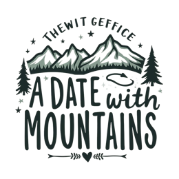 date with mountains SVG PNG design with hand-drawn style, bold lettering