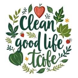 clean good life SVG PNG design with hand-drawn style, bold lettering, white and red floral elements
