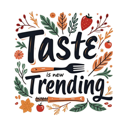 taste trending SVG PNG design with bold lettering, orange and red floral elements