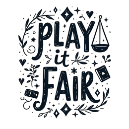 play it fair floral SVG PNG design with hand-drawn style, bold lettering, black floral elements