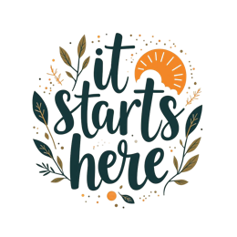 quote sunrise SVG PNG design with hand-drawn style, bold lettering, orange and red floral elements