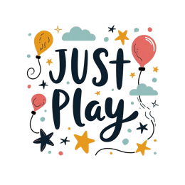 just play balloons stars SVG PNG design with bold lettering