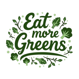 health vegetables SVG PNG design with hand-drawn style, green floral elements, an uplifting message