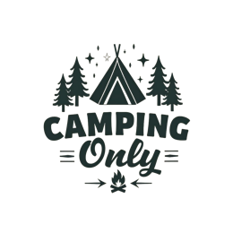 camping tent forest SVG PNG design with bold lettering
