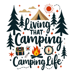 camping lifestyle SVG PNG design with bold lettering