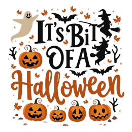 artistic halloween decorations SVG PNG design with bold lettering, black and white floral elements