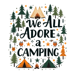 camping tents stars SVG PNG design with bold lettering