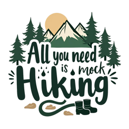 nature mock hiking SVG PNG design with bold lettering