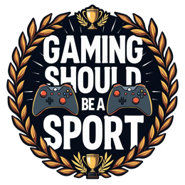 sport gamingcontrollers wreath SVG PNG design with bold lettering, black and red floral elements