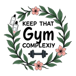 gym flower SVG PNG design with bold lettering, black and pink floral elements