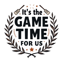 game time SVG PNG design with bold lettering, black and white floral elements