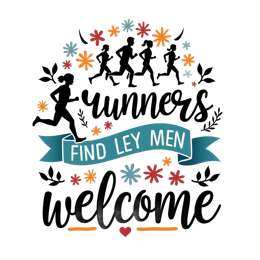fitness runners SVG PNG design with black and blue floral elements