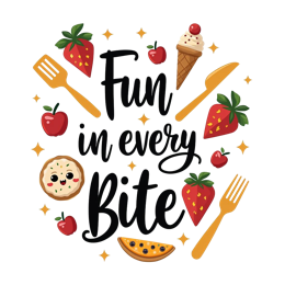 fun in every bite SVG PNG design with bold lettering