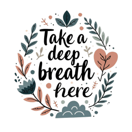 meditation nature flower SVG PNG design with bold lettering, pink and green floral elements