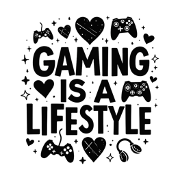 gaming hearts SVG PNG design with bold lettering