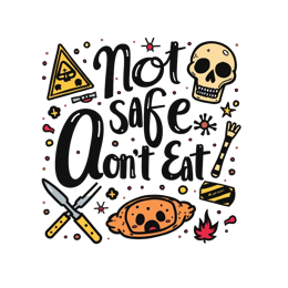 warning SVG PNG design with bold lettering, floral elements
