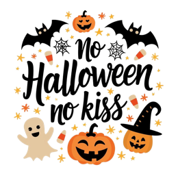 no kiss pumpkins SVG PNG design with bold lettering