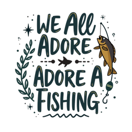 quotes adore fishing SVG PNG design with hand-drawn style, bold lettering