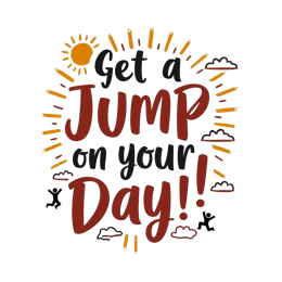 motivation jump sunshine SVG PNG design with bold lettering
