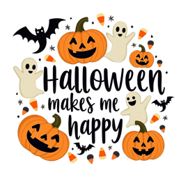 happy pumpkins ghosts SVG PNG design with bold lettering