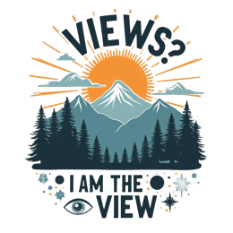 views scenery sunrise SVG PNG design with bold lettering