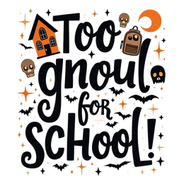 halloween school skulls SVG PNG design with bold lettering