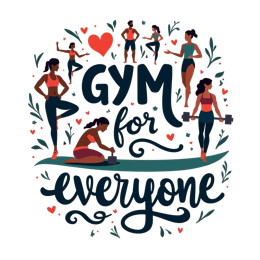 gym inclusivity health SVG PNG design with hand-drawn style, bold lettering, floral elements