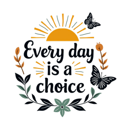 motivational quote sunflowers butterflies SVG PNG design with bold lettering, black and orange floral elements, an.