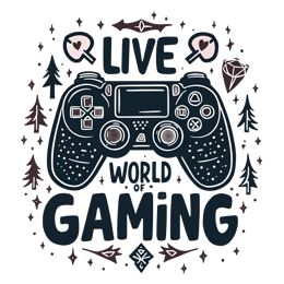 live world gaming SVG PNG design with clean design elements