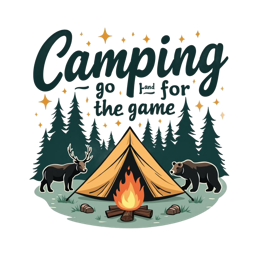 camping bears SVG PNG design with bold lettering