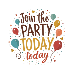 join party today SVG PNG design with bold lettering